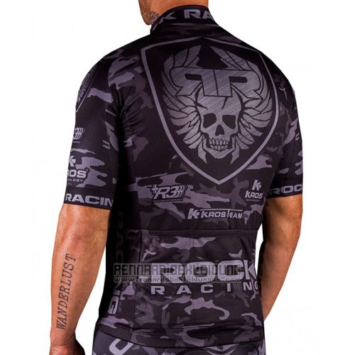 2016 Fahrradbekleidung Rock Racing Braun und Grau Trikot Kurzarm und Tragerhose